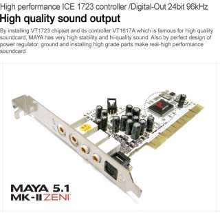 AUDIOTRAK MAYA 5.1 MK II ZENI Sound Card 5.1 Channel  