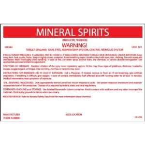  LABELS MINERAL SPIRITS 3 1/4X5 P/S