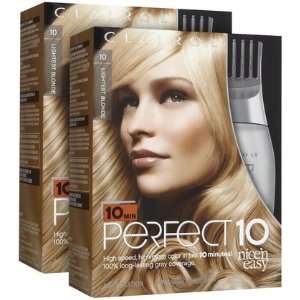 Clairol Perfect 10 by Nice n Easy Hair Color, 010, Lightest Blonde, 2 