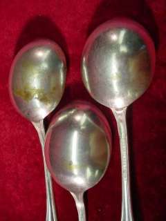 Vintage Versilbert Silver ROUND SOUP SPOONS  