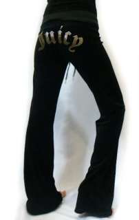 NWT Juicy Couture Bling Logo J Charm Black Soft Velour Hoodie Pant 