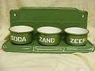  Porcelain Laundry Rack Containers SODA ZAND ZEEP Old Rare Green