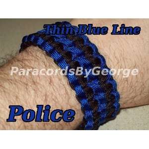   Survival Bracelet Thin Blue Line   550 paracord 