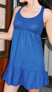 BOBI Supreme Jersey Cotton Crinkle Tank Top BLUE Dress  