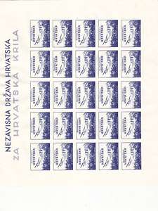 CROATIA WW II, Wings proof sheet carton (kunstdruck)  