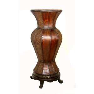  45.5 Wood Rattan Planter Vase
