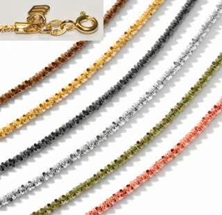 Italian Sparkle Chain Necklace 14K Black Rhodium Gold  