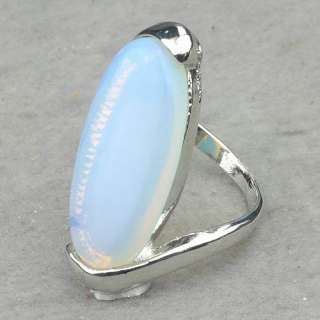 Moonstone Huge 18k GP Luxuriant Nature Oval Vogue Size 4 Cocktail Ring 