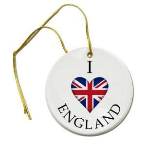 HEART ENGLAND UK GREAT BRITAIN World Flag 2 7/8 inch Hanging Ceramic 