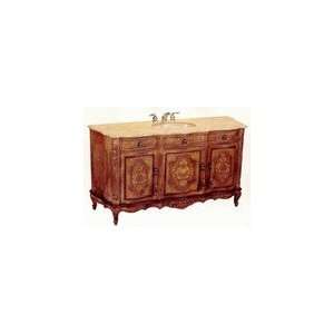   Brown Hand Painted Vanity Sink Cabinet 65 Inch