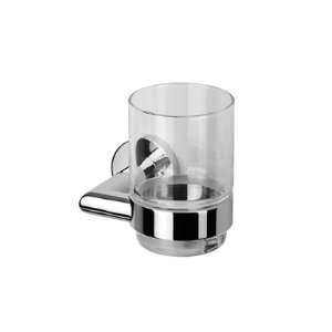 com Geesa 6502 02 Wall Mounted Glass Tumbler with Chrome Holder 6502 