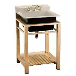  Kohler K 6608 2P G9 Bayview Wood Stand Utility Sink with 