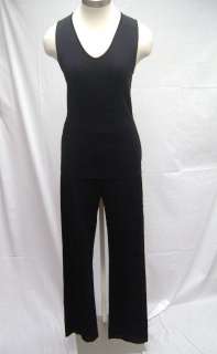 ESCADA Black Top Pants Rayon Nylon Suit Size 36 Italy  