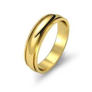 6g Mens Dome Step Down Wedding Band 5mm 18k Yellow Gold 