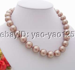 14mm AAA Light Brown Sea Shell Pearl Necklace  