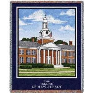  College of New Jersey Green Hall Throw   70 x 54 Blanket 
