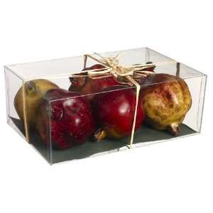  Faux 3.5Hx6.5Wx9.75H Weighted Pomegranate in Acetate Box 