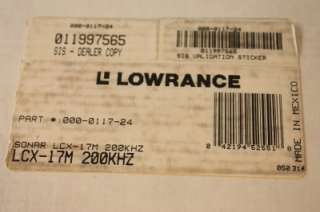 Lowrance LCX 17M GPS Receiver Sonar Combo NMEA2000 Compatable Mapping 