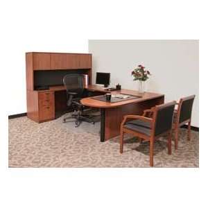   72 Inch Hutch With Doors In Mahogany   Manager Series: Office Products
