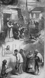 NEGROES SLAVE AUCTION, EMANCIPATION OF THE NEGROES 1863  