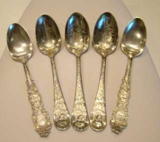 ANTIQUE SPOONS WORLDS FAIR CITY & COLUMBIAN EXPO 1893  
