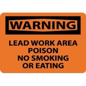 W6A   Warning, Lead Work Area Poison No Smoking or Eating, 7 X 10 