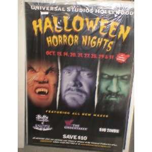   Halloween Horror Nights 27x41 Poster w/ Wwe Undertaker & Rob Zombie