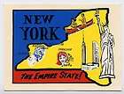 NEW YORK EMPIRE STATE 1950s VINTAGE TRAVEL WATER DECAL SOUVENIR 