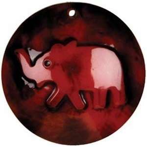  Revolution Resin Pendant: Round Elephant, Red: Home 