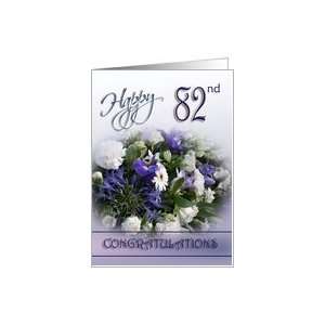  82nd Happy Birthday   Blue Bouquet Card: Toys & Games