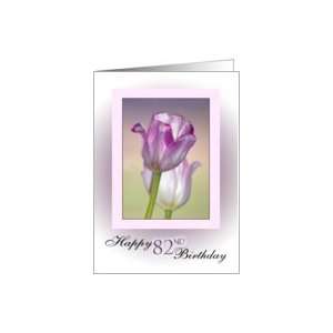  82nd Birthday ~ Pink Ribbon Tulips Card: Toys & Games