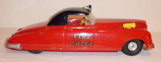 SAUNDERS Plastic Friction 1950s FIRE CHIEF CAR #250  