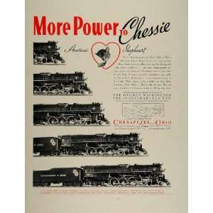  1936 Ad Chesapeake Ohio Train Chessie Railroad F. F. V 