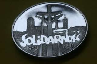 Polish Silver coin 1990 Solidarnosc, Proba without stamp, but mint 