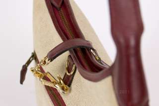 Authentic Vintage Hermes Trim II Hand Bag 31 cm Leather/Toile