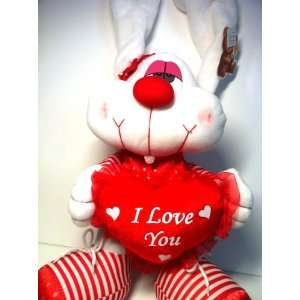   16 Music Bunny Red Heart Can Shake Head with Red Cheek: Toys & Games