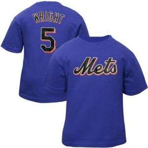   Wright (New York Mets) Name and Number T Shirt (Royal) (X Large)   XL