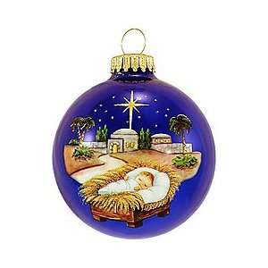  Baby Jesus In Manger Glass Ornament: Home & Kitchen
