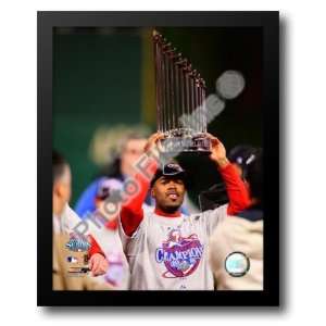  Jimmy Rollins With World Series Trophy 12x14 Framed Art 
