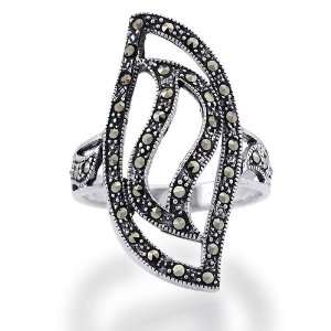    Sterling Silver Marcasite Ring   Womens Rings Jewelry: Jewelry