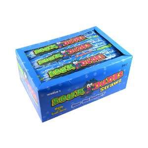 Sour Dudes Strawz Sour Blue Raspberry 24 Packs  Grocery 