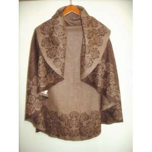  Cashmere Blended with Fine Wool Rounded Cape Brown 