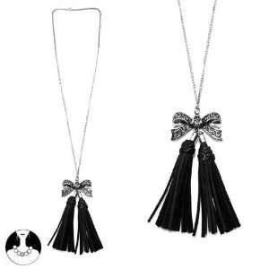  Long Necklace 75 cm Antic Rhodium Black Noir Et Blanc Necklace Long 