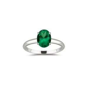  0.34 Cts of 6x4mm Oval AAA Emerald Solitaire Ring in 14K 