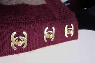   CC Lock Chanel Cashmere Tunic Sweater Top 38 NWT 2011A Stripe  