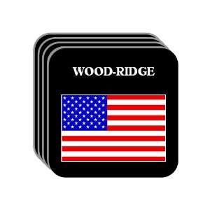 US Flag   Wood Ridge, New Jersey (NJ) Set of 4 Mini Mousepad Coasters
