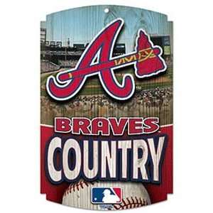   Distributing 3208569982 Atlanta Braves Wood Sign: Sports & Outdoors