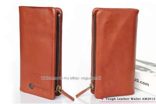 New TOUGH Removable Men Leather Brown Long Wallet 2013#  