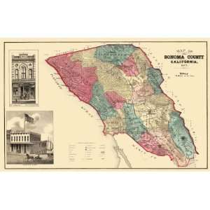  SONOMA COUNTY CALIFORNIA (CA/SANTA ROSA) MAP 1877: Home 