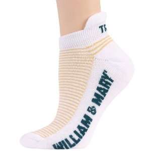   Mary Tribe Ladies White Gold Striped Ankle Socks